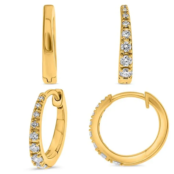 DIAMOND 0.15 TCW TINY HUGGIE EARRINGS Blue Water Jewelers Saint Augustine, FL