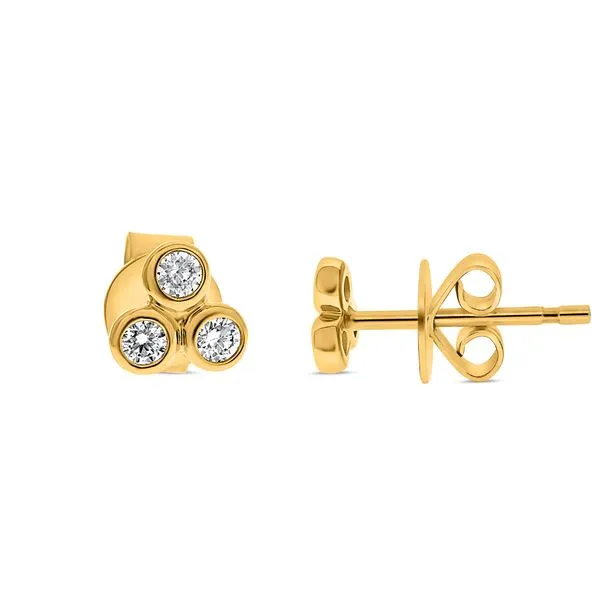 DIAMOND 0.13 TCW 3 STONE STUD EARRINGS Blue Water Jewelers Saint Augustine, FL