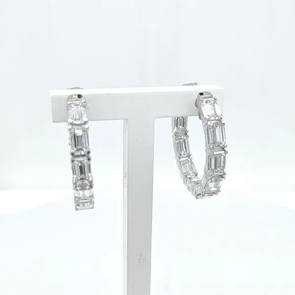 3.00TCW EMERALD CUT LAB-GROWN HOOP EARRINGS Blue Water Jewelers Saint Augustine, FL