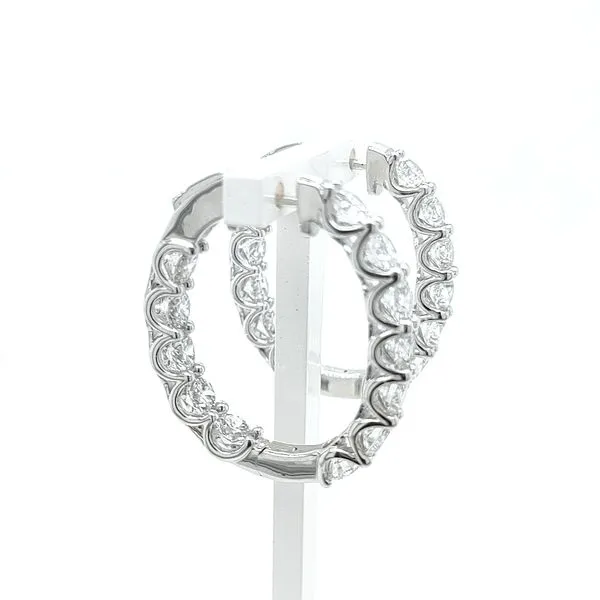 8.00TCW ROUND LAB-GROWN DIAMOND OBLONG HOOP EARRINGS Image 2 Blue Water Jewelers Saint Augustine, FL