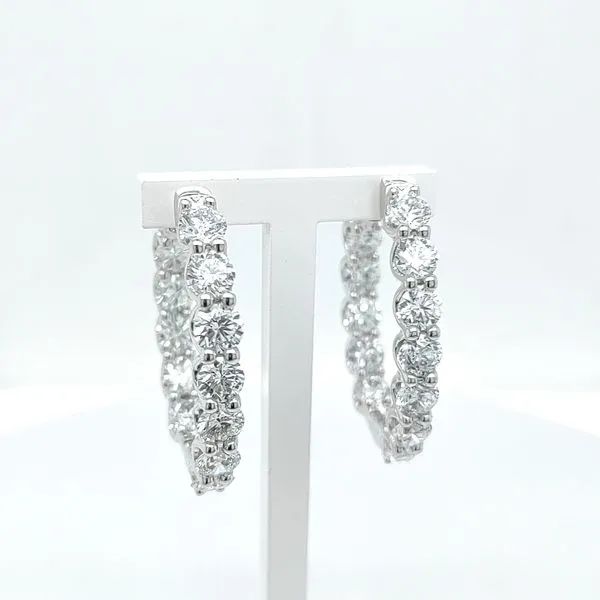 8.00TCW ROUND LAB-GROWN DIAMOND OBLONG HOOP EARRINGS Blue Water Jewelers Saint Augustine, FL