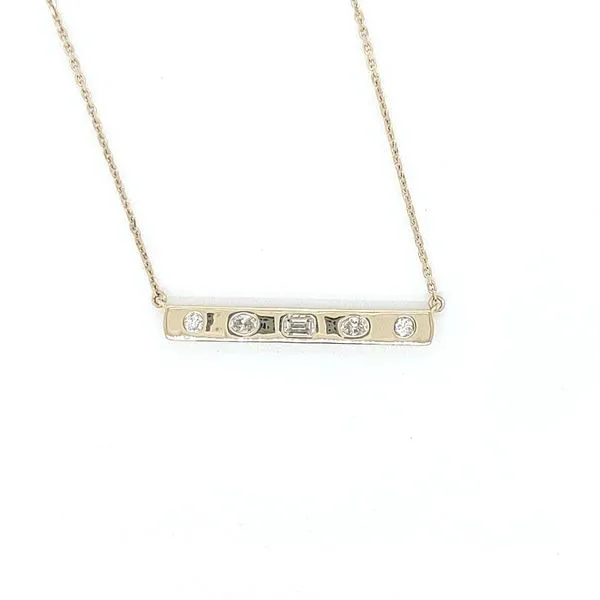 0.50 TCW DIAMOND BAR PENDANT NECKLACE Blue Water Jewelers Saint Augustine, FL