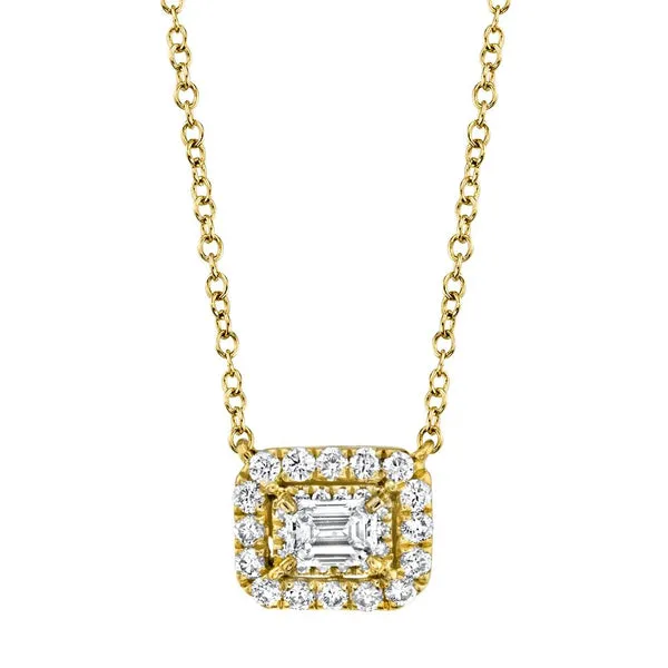 DIAMOND EMERALD CUT PENDANT NECKLACE Blue Water Jewelers Saint Augustine, FL