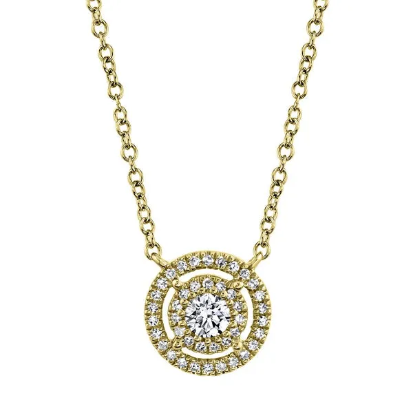 DIAMOND CIRCLE DOUBLE HALO PENDANT NECKLACE Blue Water Jewelers Saint Augustine, FL