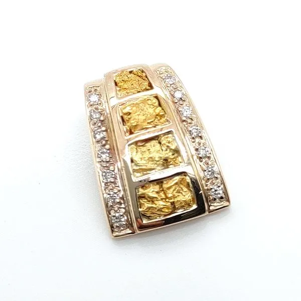 DIAMOND AND GOLD NUGGET PENDANT Blue Water Jewelers Saint Augustine, FL