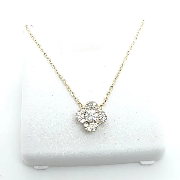 DIAMOND FLOWER PENDANT NECKLACE Blue Water Jewelers Saint Augustine, FL