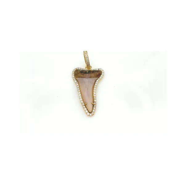 0.65 TCW DIAMOND HALO LARGE SHARK TOOTH PENDANT Blue Water Jewelers Saint Augustine, FL