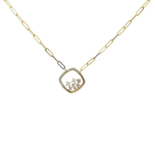DIAMOND 0.12 TCW PAPERCLIP CHAIN PENDANT NECKLACE Blue Water Jewelers Saint Augustine, FL