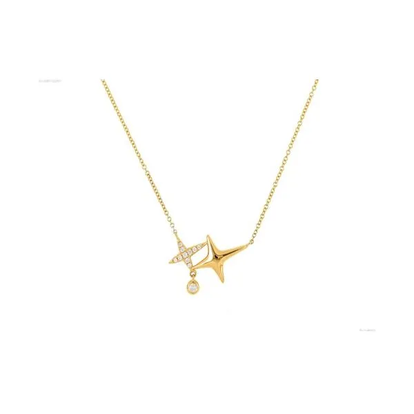 DIAMOND 0.11 TCW STAR AND CROSS PENDANT NECKLACE Blue Water Jewelers Saint Augustine, FL
