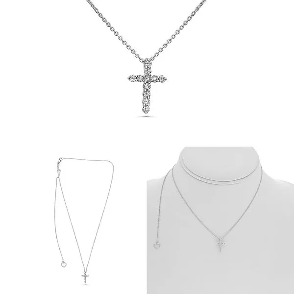 DIAMOND 0.25 TCW CROSS PENDANT NECKLACE Blue Water Jewelers Saint Augustine, FL