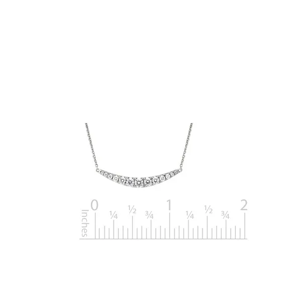 DIAMOND 0.51 TCW GRADUATED CURVED BAR PENDANT NECKLACE Image 2 Blue Water Jewelers Saint Augustine, FL