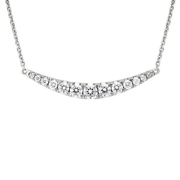 DIAMOND 0.51 TCW GRADUATED CURVED BAR PENDANT NECKLACE Blue Water Jewelers Saint Augustine, FL