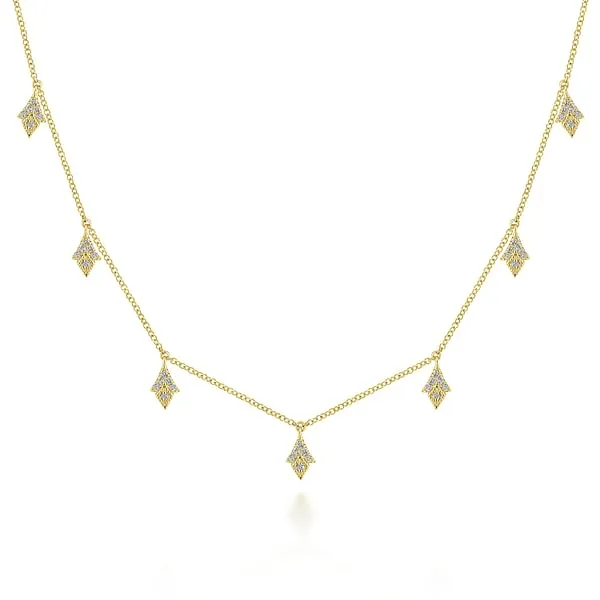0.21 TCW PAVE DIAMOND KITE DROP NECKLACE Blue Water Jewelers Saint Augustine, FL