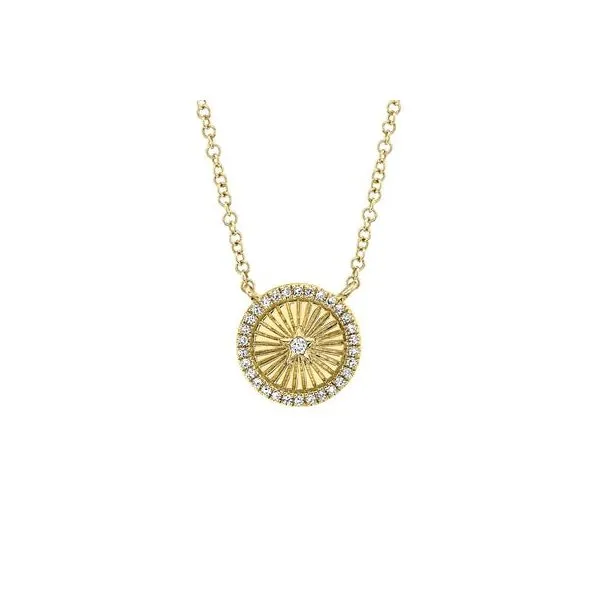 0.08 TCW DIAMOND STAR CIRCLE PENDANT NECKLACE Blue Water Jewelers Saint Augustine, FL