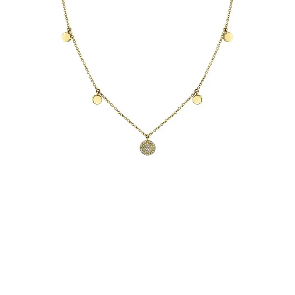 DIAMOND 0.09 TCW PAVE CIRCLE NECKLACE Blue Water Jewelers Saint Augustine, FL