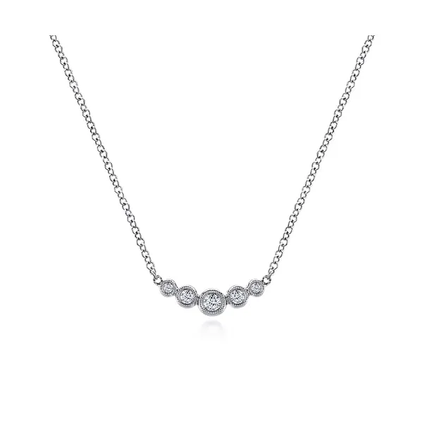 0.10 TCW DIAMOND CURVED BAR NECKLACE Blue Water Jewelers Saint Augustine, FL