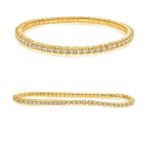 DIAMOND 1.75 TCW STRETCH 14KT YELLOW GOLD BRACELET Blue Water Jewelers Saint Augustine, FL