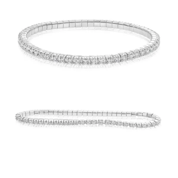 DIAMOND 1.75 TCW STRETCH 14KT WHITE GOLD BRACELET Blue Water Jewelers Saint Augustine, FL