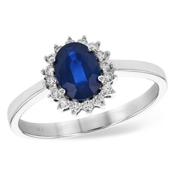 Halo Sapphire Ring Blue Water Jewelers Saint Augustine, FL