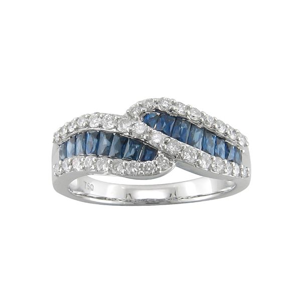 SAPPHIRE DIAMOND WHITE GOLD RING Blue Water Jewelers Saint Augustine, FL
