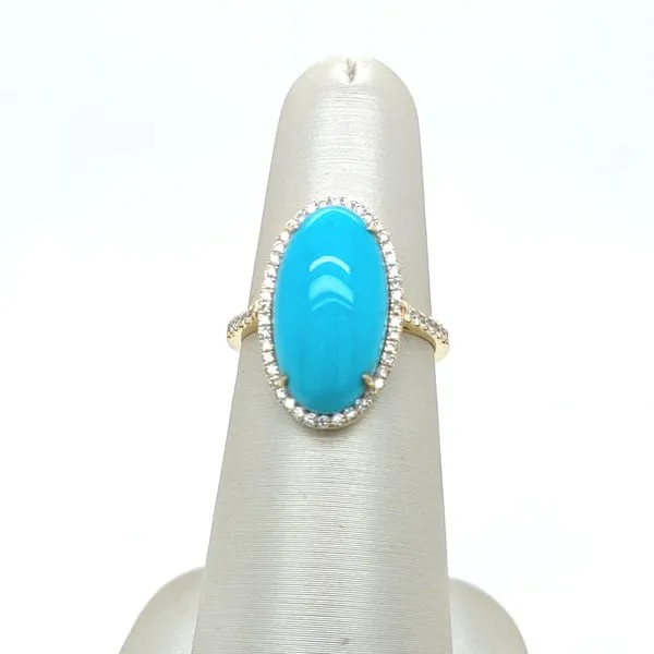TURQUOISE 5.94 CT AND DIAMOND 0.33 RING Blue Water Jewelers Saint Augustine, FL