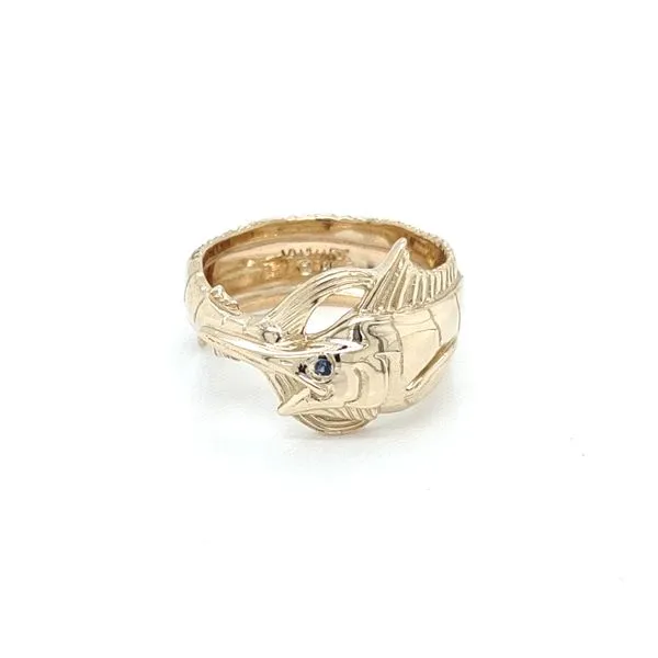 BLUE SAPPHIRE AND GOLD MARLIN RING Image 2 Blue Water Jewelers Saint Augustine, FL