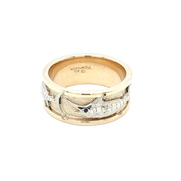 BLUE SAPPHIRE MARLING TWO-TONE RING Image 2 Blue Water Jewelers Saint Augustine, FL