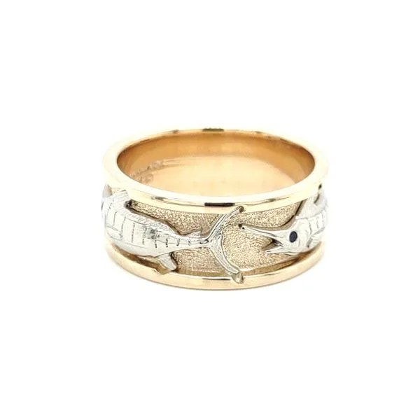 BLUE SAPPHIRE MARLING TWO-TONE RING Blue Water Jewelers Saint Augustine, FL