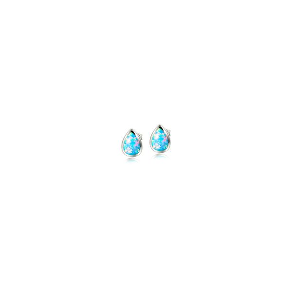 SILVER BLUE OPAL STUD EARRINGS Blue Water Jewelers Saint Augustine, FL