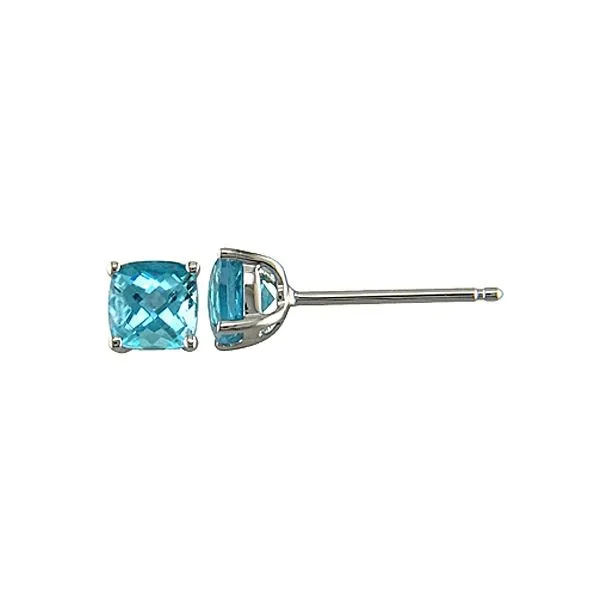 BLUE TOPAZ WHITE GOLD EARRINGS Blue Water Jewelers Saint Augustine, FL