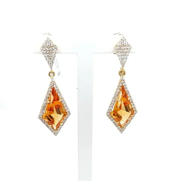 CITRINE AND DIAMOND EARRINGS Blue Water Jewelers Saint Augustine, FL