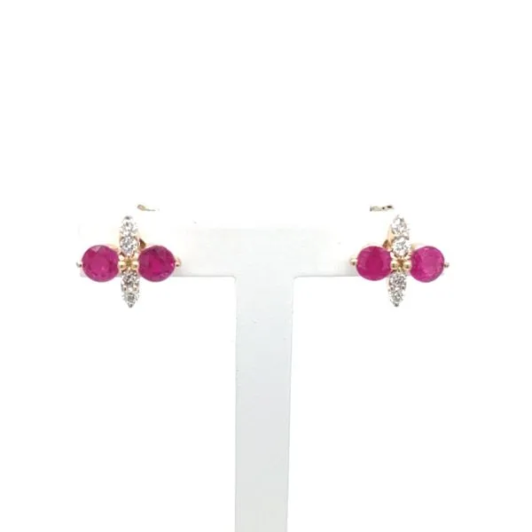 RUBY AND DIAMOND STUD EARRINGS Blue Water Jewelers Saint Augustine, FL