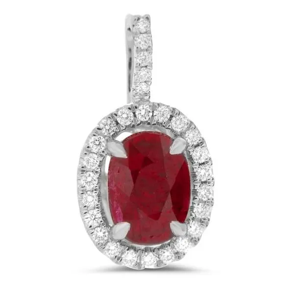 RUBY DIAMOND HALO PENDANT Blue Water Jewelers Saint Augustine, FL