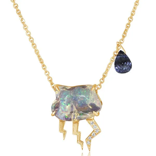 COLORED STONE PENDANT NECKLACE - JELLY OPAL Blue Water Jewelers Saint Augustine, FL