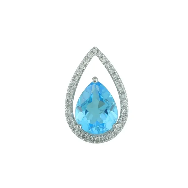 BLUE TOPAZ AND DIAMOND PENDANT Blue Water Jewelers Saint Augustine, FL