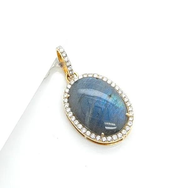 LABRADORITE AND DIAMOND PENDANT Blue Water Jewelers Saint Augustine, FL