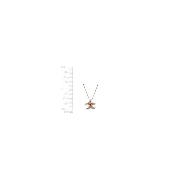 YELLOW & ORANGE SAPPHIRE STARFISH PENDANT NECKLACE Image 2 Blue Water Jewelers Saint Augustine, FL