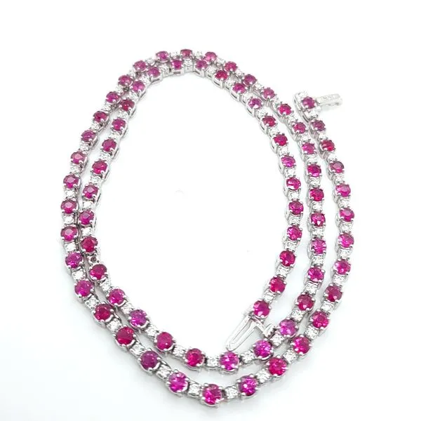 RUBY AND DIAMOND NECKLACE Image 2 Blue Water Jewelers Saint Augustine, FL