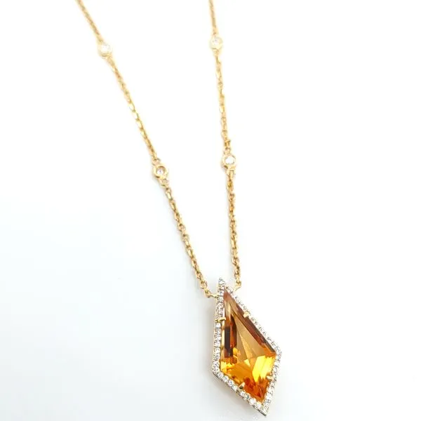 CITRINE AND DIAMOND NECKLACE Blue Water Jewelers Saint Augustine, FL