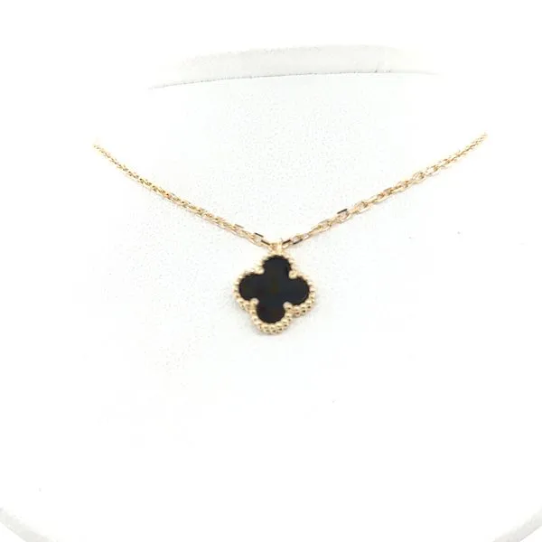 ONYX SMALL CLOVER PENDANT NECKLACE Image 2 Blue Water Jewelers Saint Augustine, FL