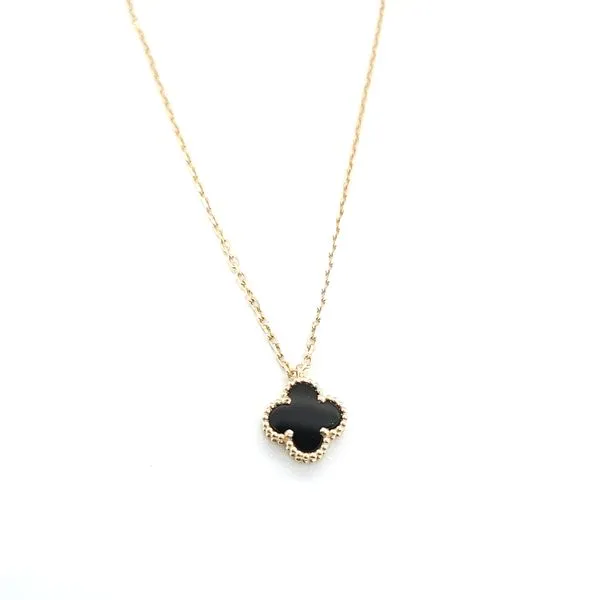 ONYX SMALL CLOVER PENDANT NECKLACE Blue Water Jewelers Saint Augustine, FL
