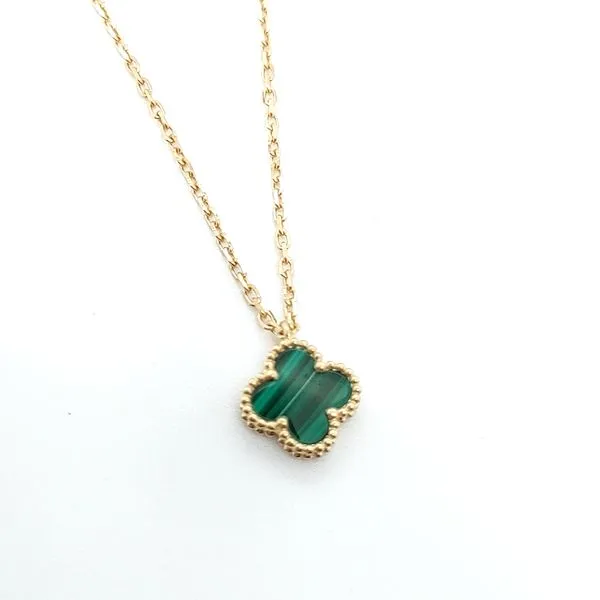 MALACHITE SMALL CLOVER PENDANT NECKLACE Blue Water Jewelers Saint Augustine, FL