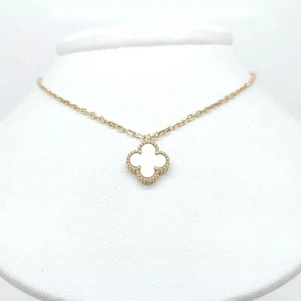MOTHER OF PEARL SMALL CLOVER PENDANT NECKLACE Blue Water Jewelers Saint Augustine, FL