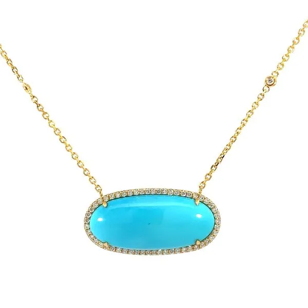 TURQUOISE AND DIAMOND PENDANT NECKLACE Blue Water Jewelers Saint Augustine, FL