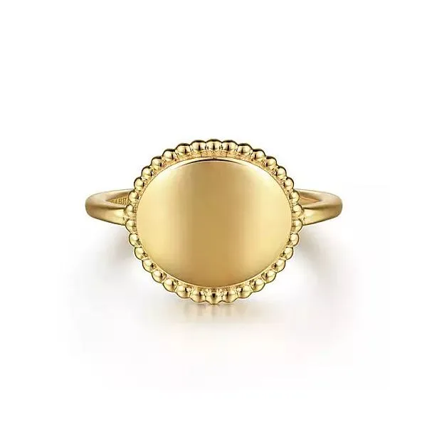 Gold Engravable Ring Blue Water Jewelers Saint Augustine, FL