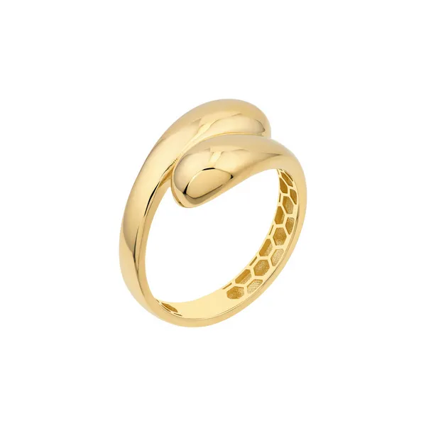 GOLD POLISHED BYPASS RING Image 3 Blue Water Jewelers Saint Augustine, FL