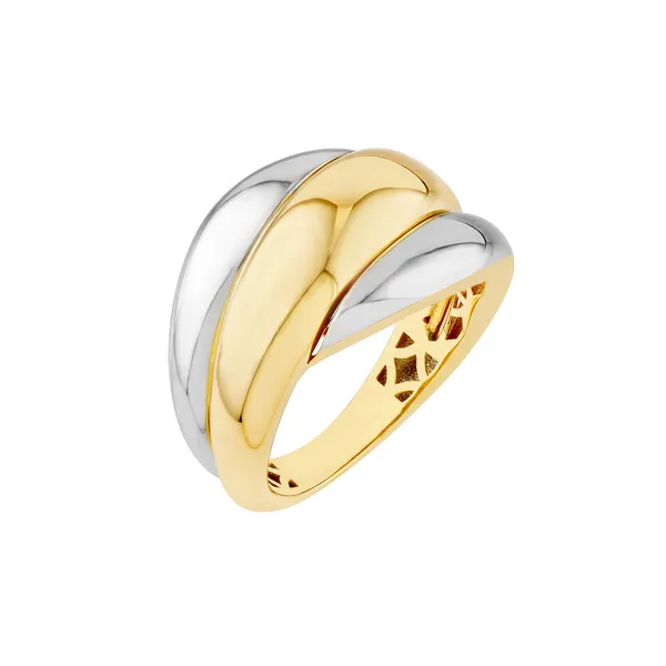 GOLD TWO TONE POLISHED ROLLING TWIST RING Image 3 Blue Water Jewelers Saint Augustine, FL