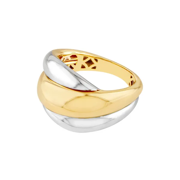 GOLD TWO TONE POLISHED ROLLING TWIST RING Image 4 Blue Water Jewelers Saint Augustine, FL