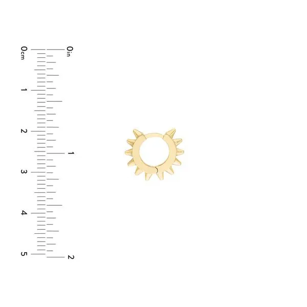 GOLD SPIKE HUGGIE HOOP EARRINGS Image 5 Blue Water Jewelers Saint Augustine, FL