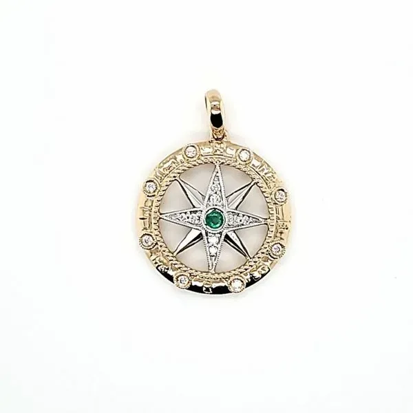 Two-Tone Compass Pendant Blue Water Jewelers Saint Augustine, FL